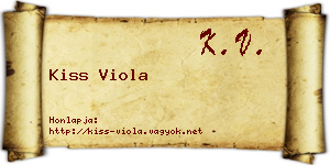 Kiss Viola névjegykártya